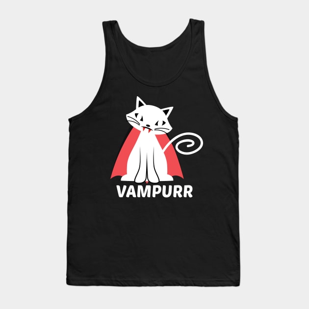Vampire Cat Halloween Scary Kitten Tank Top by FamiLane